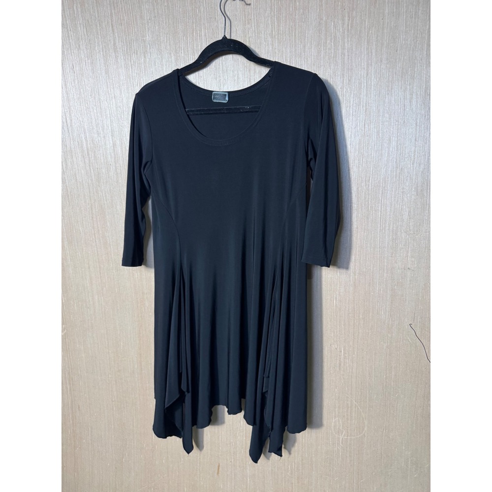 Sympli Black Sharkbite Hem Tunic Top 3/4 Sleeve Matte Jersey Size 10 Canada